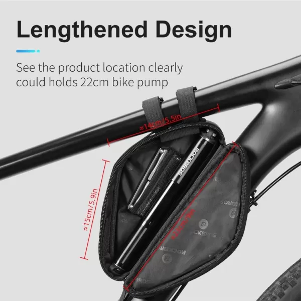 imageROCKBROS Bike Frame Bag Triangle Bike Pouch Bag Bicycle Storage Bag Small Road Mountain Bike Bag 07L Bike Tool Bag
