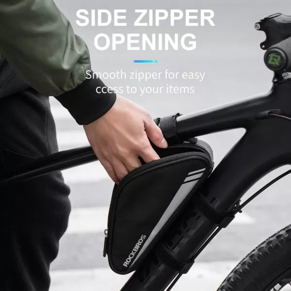 imageROCKBROS Bike Frame Bag Triangle Bike Pouch Bag Bicycle Storage Bag Small Road Mountain Bike Bag 07L Bike Tool Bag