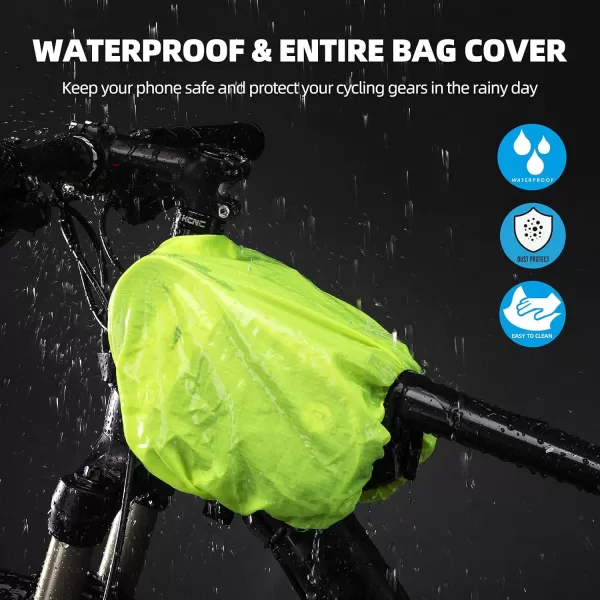 imageROCKBROS Bike Front FrameHandlebar Phone Mount Bag Top Tube BikeBicycle Bag Waterproof Cycling Accessories Bike Pouch with 360 Rotation Phone Holder Fit Smartphone Below 67
