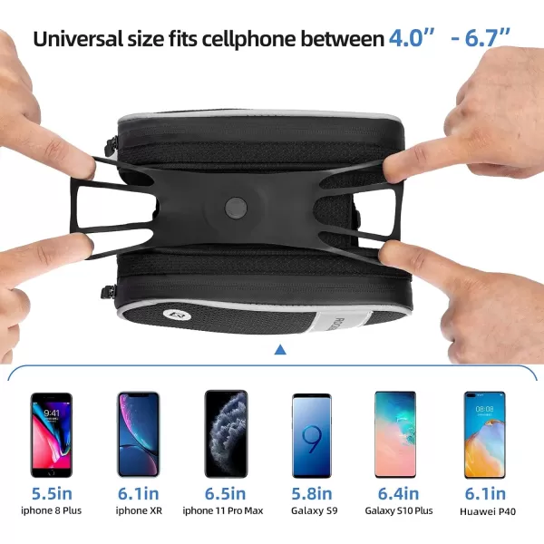 imageROCKBROS Bike Front FrameHandlebar Phone Mount Bag Top Tube BikeBicycle Bag Waterproof Cycling Accessories Bike Pouch with 360 Rotation Phone Holder Fit Smartphone Below 67