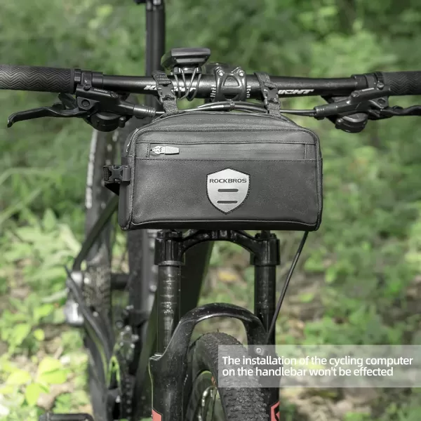 imageROCKBROS Bike Handlebar Bag Front Frame Bag Cycling Pouch Bicycle Top Tube Bag Storage Bag with Removable Shoulder Strap for Adults Road MTB Outdoor
