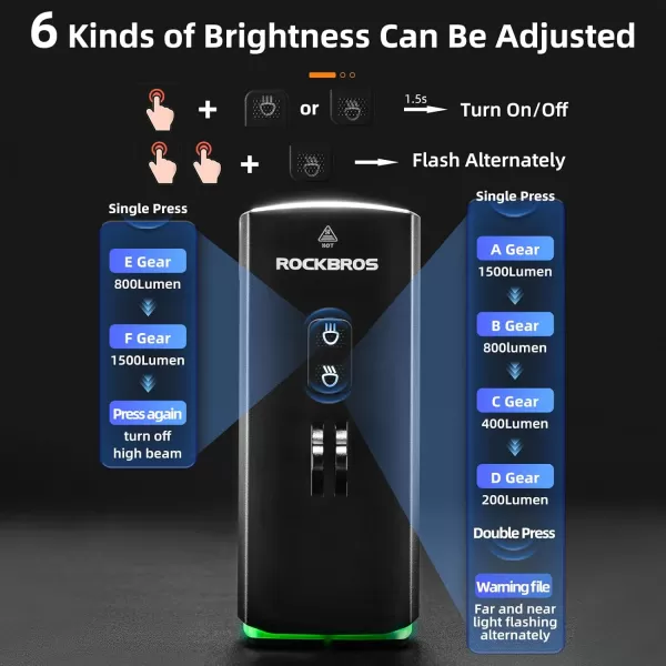 imageROCKBROS Bike Lights 10000mAh USBC Rechargeable Bike Lights for Night riding3000 Lumens Bright Bicycle LightsOver 24 Hours Runtime  IPX6 Waterproof Bike HeadlightHanging version