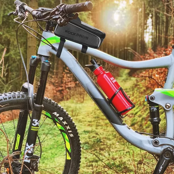 imageROCKBROS Bike Phone Bag Bike Pouch Top Tube Bag Bicycle Front Frame Bag Waterproof Bike Accessories Bag Phone Holder Compatible with iPhone Xs Max 11 Pro Plus Samsung S10