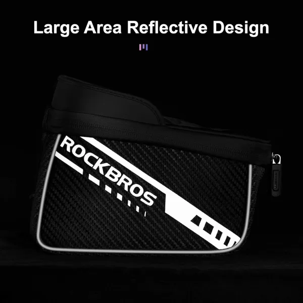 imageROCKBROS Bike Phone Front Frame Bag Top Tube Bike Bag Bicycle Handlebar Bag Cell Phone Holder Mount Bag Cycling Accessories Storage Pouch for Phone 11 12 Pro XS Max XR Below 72