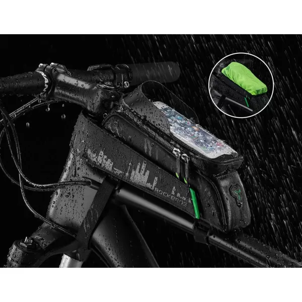 imageROCKBROS Bike Phone Mount Bag Waterproof Bike Phone Front Frame Bag Cell Phone Holder Bag for Bicycle Phone Bag Case compatible with iPhone X XS 7 8 Plus under 58quotblack 58