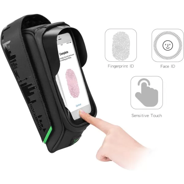 imageROCKBROS Bike Phone Mount Bag Waterproof Bike Phone Front Frame Bag Cell Phone Holder Bag for Bicycle Phone Bag Case compatible with iPhone X XS 7 8 Plus under 58quotblack 58