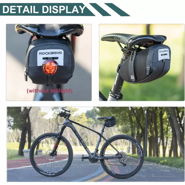 imageROCKBROS Bike Saddle Bag Bike Bag Under Seat Strapon Cycling Wedge Pack Bike Seat Storage Bag for Mountain Road Bikes 075L