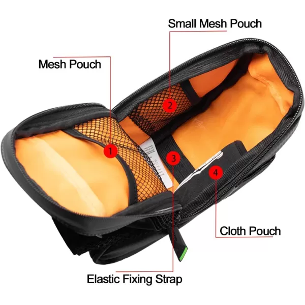imageROCKBROS Bike Saddle Bags with Water Bottle Pouch Waterproof Bike Bags Under Seat Pack for Mountain Road Saddle Bag Bicycles Storage BagBlack Green