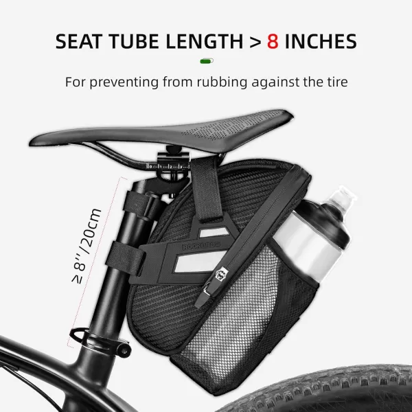 imageROCKBROS Bike Saddle Bags with Water Bottle Pouch Waterproof Bike Bags Under Seat Pack for Mountain Road Saddle Bag Bicycles Storage BagBlack Green