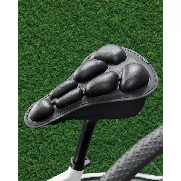 imageROCKBROS Bike Seat Cushion Bike Seat Cover Waterproof Inflatable 3D cycling seat cushion cover Shock Absorption Comfortable for Men and Women