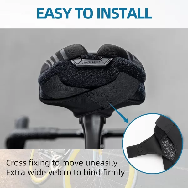 imageROCKBROS Bike Seat Cushion Bike Seat Cover for Men Women Comfortable Memory Foam Gel Padded Suitable for SpinRoadMountain Bike BMX TouringampampCommuting
