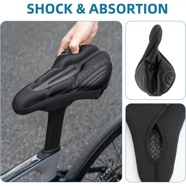 imageROCKBROS Bike Seat Cushion Bike Seat Cover for Men Women Comfortable Memory Foam Gel Padded Suitable for SpinRoadMountain Bike BMX TouringampampCommuting