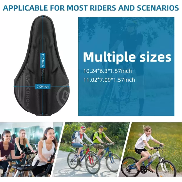 imageROCKBROS Bike Seat Cushion Bike Seat Cover for Men Women Comfortable Memory Foam Gel Padded Suitable for SpinRoadMountain Bike BMX TouringampampCommuting