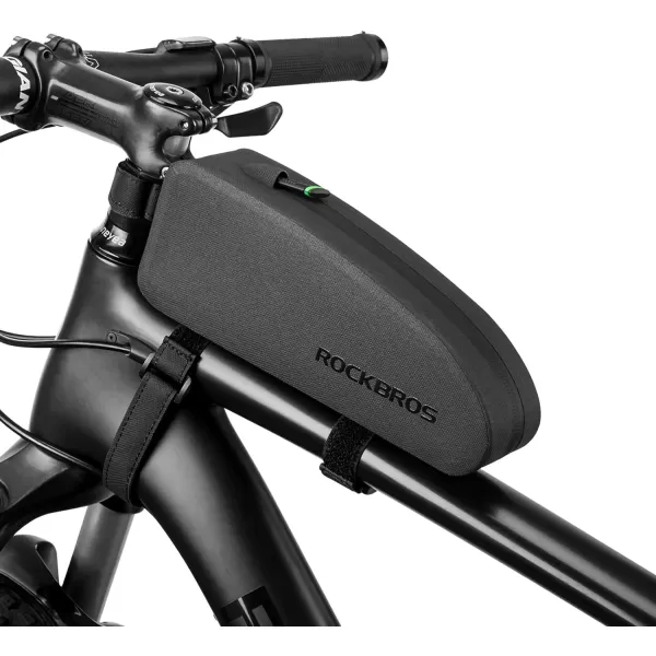 imageROCKBROS Bike Top Tube Bag Bicycle Front Frame Bag Waterproof Bike Pouch PackPhone Bag Cycling Accessories Pouch for Mountain Road Bike MediumGrid Black