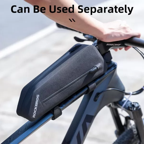 imageROCKBROS Bike Top Tube Bag Bike Frame Bag For Super 73Waterproof Bike Bag Pouch Pack Bike Phone Bag Cycling Accessories Pouch for Mountain Road Bike 2 pieces combi
