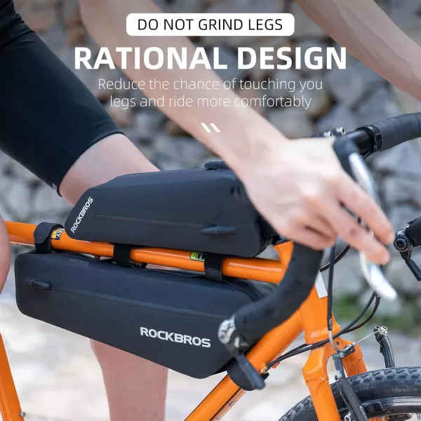 imageROCKBROS Bike Top Tube Bag Bike Frame Bag For Super 73Waterproof Bike Bag Pouch Pack Bike Phone Bag Cycling Accessories Pouch for Mountain Road Bike 2 pieces combi