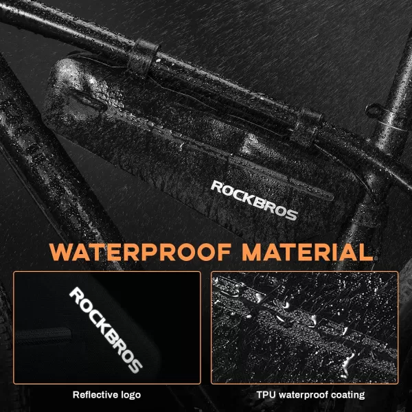 imageROCKBROS Bike Top Tube Bag Bike Frame Bag For Super 73Waterproof Bike Bag Pouch Pack Bike Phone Bag Cycling Accessories Pouch for Mountain Road Bike 2 pieces combi