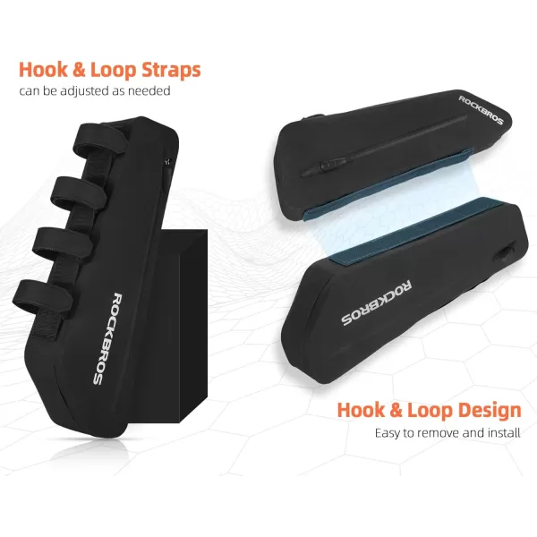 imageROCKBROS Bike Top Tube Bag Bike Frame Bag For Super 73Waterproof Bike Bag Pouch Pack Bike Phone Bag Cycling Accessories Pouch for Mountain Road Bike 2 pieces combi