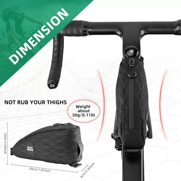 imageROCKBROS Bike Triangle Bag Bike Frame Bag Waterproof Bike Saddle Bag for Cycling Accessories Pouch for Mountain Road Bike 3 Pieces Combi