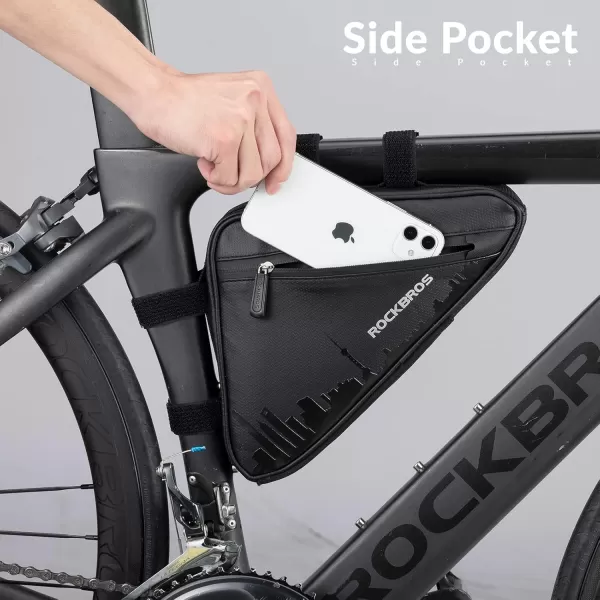 imageROCKBROS Bike Triangle Frame Bag Bike Triangle Bag with Two Side Pockets 15LBlack Blue