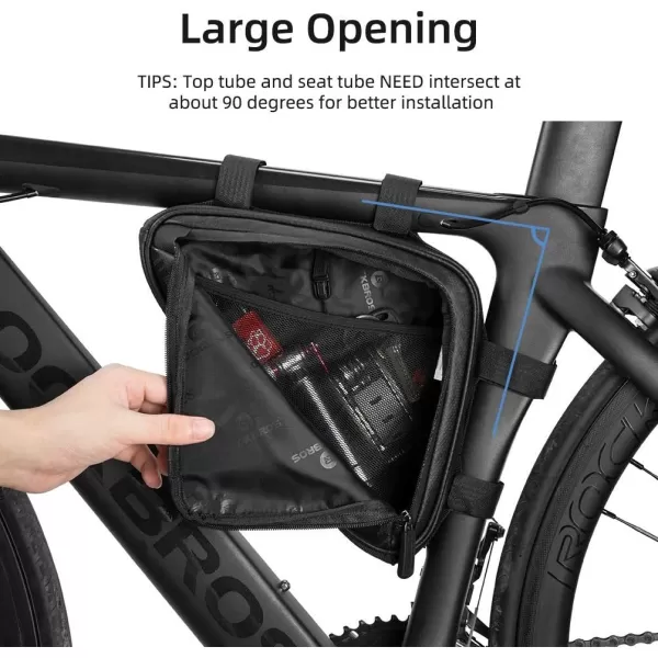 imageROCKBROS Bike Triangle Frame Bag Bike Triangle Bag with Two Side Pockets 15LBlack Blue