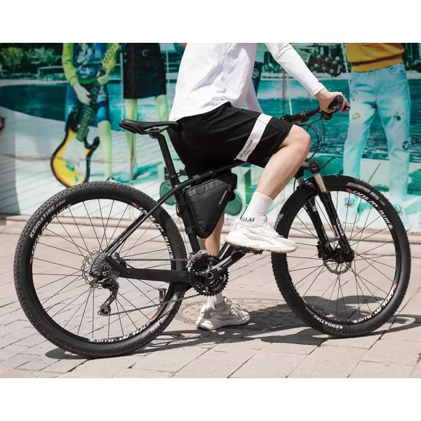 imageROCKBROS Bike Triangle Frame Bag Bike Triangle Bag with Two Side Pockets 15LBlack Blue