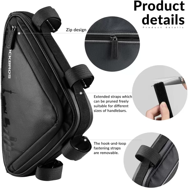 imageROCKBROS Bike Triangle Frame Bag Bike Triangle Bag with Two Side Pockets 15LBlack Blue