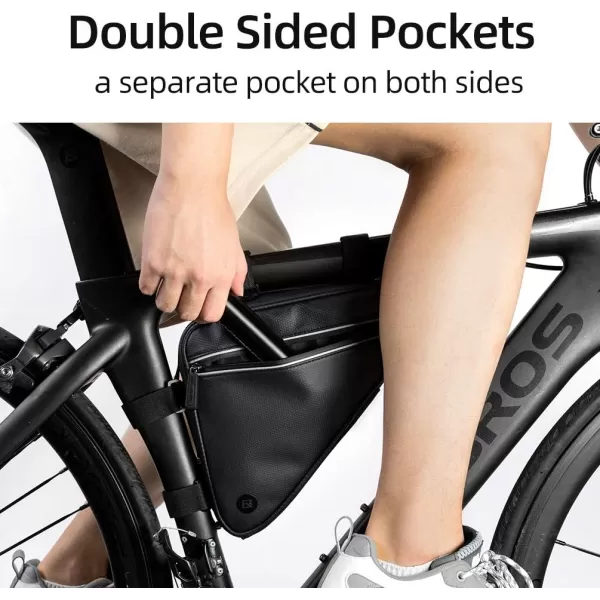 imageROCKBROS Bike Triangle Frame Bag Bike Triangle Bag with Two Side Pockets 15LBlack Blue