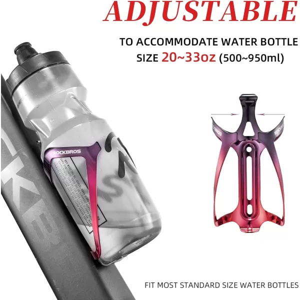 imageROCKBROS Bike Water Bottle Holder Durable Aluminum Water Bottle Holder for Bike Lightweight Bike Bottle Holder for Bicycle MTB RoadMountain Bikesblackred