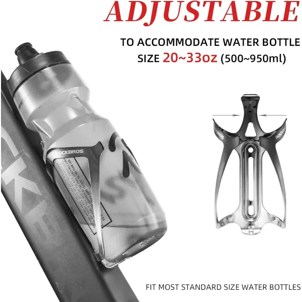 imageROCKBROS Bike Water Bottle Holder Durable Aluminum Water Bottle Holder for Bike Lightweight Bike Bottle Holder for Bicycle MTB RoadMountain Bikesblacksilver
