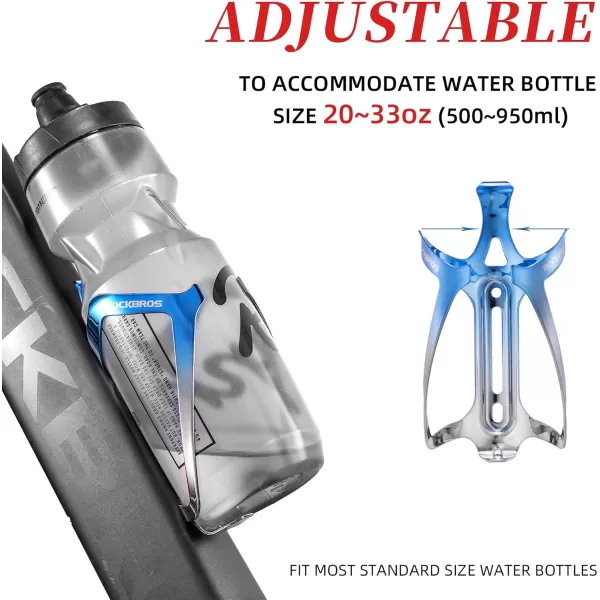 imageROCKBROS Bike Water Bottle Holder Durable Aluminum Water Bottle Holder for Bike Lightweight Bike Bottle Holder for Bicycle MTB RoadMountain Bikesbluegrey2