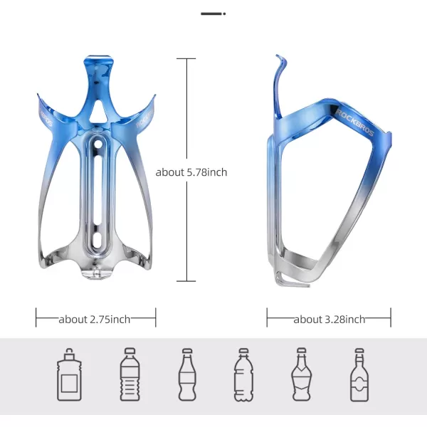 imageROCKBROS Bike Water Bottle Holder Durable Aluminum Water Bottle Holder for Bike Lightweight Bike Bottle Holder for Bicycle MTB RoadMountain Bikesbluegrey