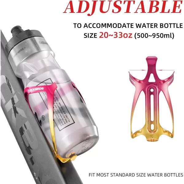 imageROCKBROS Bike Water Bottle Holder Durable Aluminum Water Bottle Holder for Bike Lightweight Bike Bottle Holder for Bicycle MTB RoadMountain Bikesredgold2
