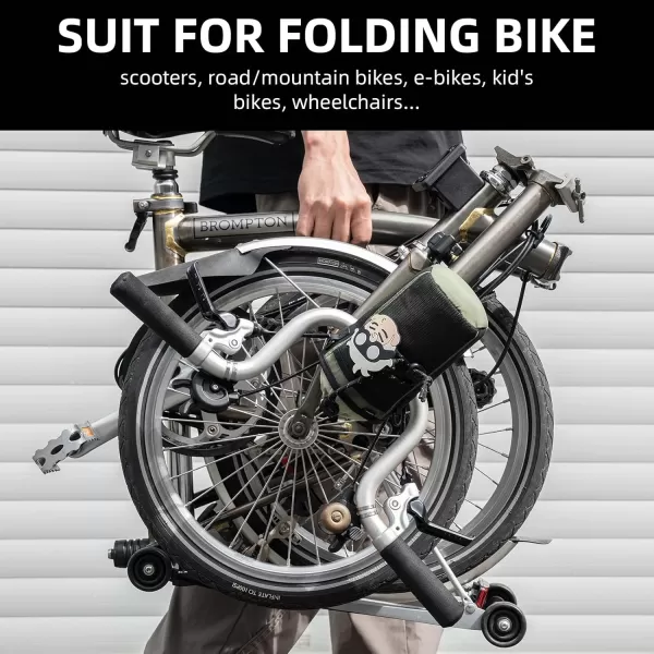 imageROCKBROS Bike Water Bottle Holder Handlebar with Mesh Pockets Bike Cup Holder Bag for Kids Adult Bike Ebike Scooter Boat Wheelchair