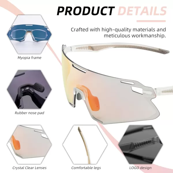imageROCKBROS Cycling Glasses Bike Photochromic Sunglasses for Men TR90 MTB Biking Sunglasses