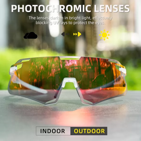 imageROCKBROS Cycling Glasses Bike Photochromic Sunglasses for Men TR90 MTB Biking Sunglasses