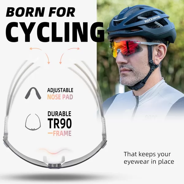 imageROCKBROS Cycling Glasses Bike Photochromic Sunglasses for Men TR90 MTB Biking Sunglasses