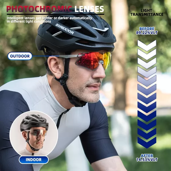 imageROCKBROS Cycling Glasses Bike Photochromic Sunglasses for Men TR90 MTB Biking Sunglasses