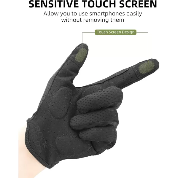 imageROCKBROS Cycling Gloves for Men Breathable Bike Gloves for Men Cycling Touchscreen Mountain Bike Gloves for MenBlack