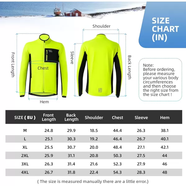 imageROCKBROS Cycling Jackets for Men Winter Thermal Bike Jackets Breathable Cycling Windbreaker with 3 PocketsGreen