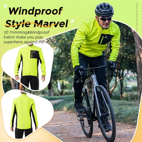 imageROCKBROS Cycling Jackets for Men Winter Warm UP Thermal Bike Jackets Breathable Windproof with 3 Pockets