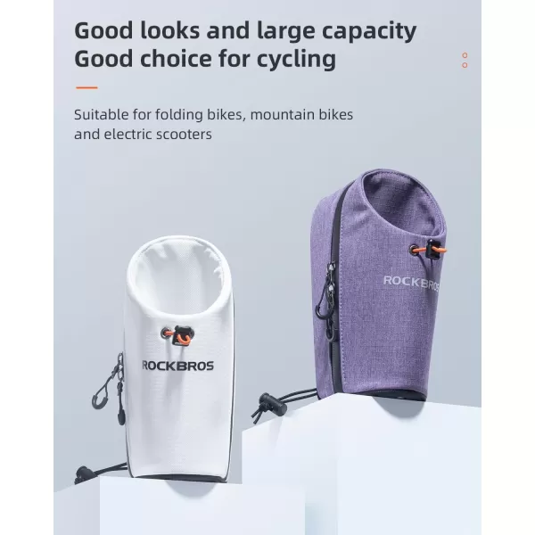 imageROCKBROS Electric Scooter Bag Bike Frame Bag Bicycle Water Bottle Bag 15L Large Capacity Quick Installation for Mountain Bikes EScooters and Folding BikesPurple