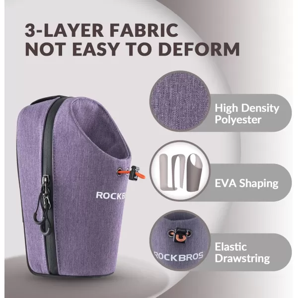 imageROCKBROS Electric Scooter Bag Bike Frame Bag Bicycle Water Bottle Bag 15L Large Capacity Quick Installation for Mountain Bikes EScooters and Folding BikesPurple