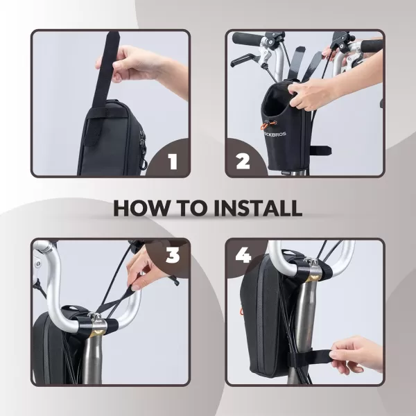 imageROCKBROS Electric Scooter Bag Bike Frame Bag Bicycle Water Bottle Bag 15L Large Capacity Quick Installation for Mountain Bikes EScooters and Folding BikesBlack