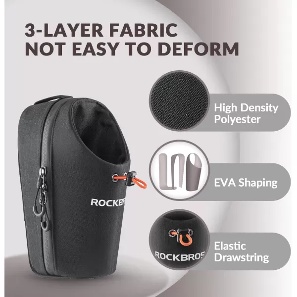 imageROCKBROS Electric Scooter Bag Bike Frame Bag Bicycle Water Bottle Bag 15L Large Capacity Quick Installation for Mountain Bikes EScooters and Folding BikesBlack