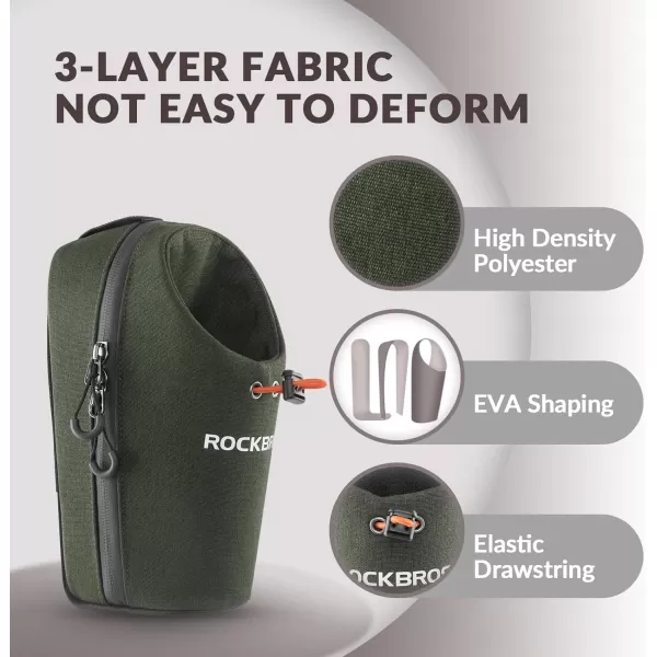 imageROCKBROS Electric Scooter Bag Bike Frame Bag Bicycle Water Bottle Bag 15L Large Capacity Quick Installation for Mountain Bikes EScooters and Folding BikesGreen