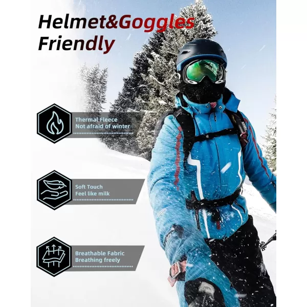 imageROCKBROS Kids Balaclava Ski Mask Winter Mask for Cold Weather Windproof Kids Neck Gaiters for Skiing Cycling OutdoorBlack