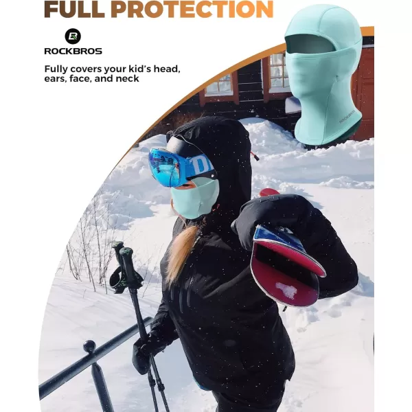 imageROCKBROS Kids Balaclava Ski Mask Winter Mask for Cold Weather Windproof Kids Neck Gaiters for Skiing Cycling OutdoorBlue