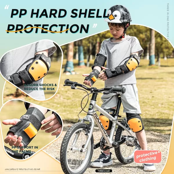 imageROCKBROS Kids Knee Pad Protective Gear Set Elbow Pads Guards for Cycling Roller Skates BMX Bike Skateboard Inline Skatings Scooter Riding SportsSmall
