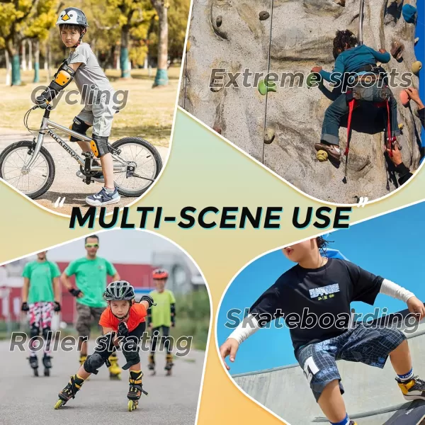 imageROCKBROS Kids Knee Pad Protective Gear Set Elbow Pads Guards for Cycling Roller Skates BMX Bike Skateboard Inline Skatings Scooter Riding SportsSmall